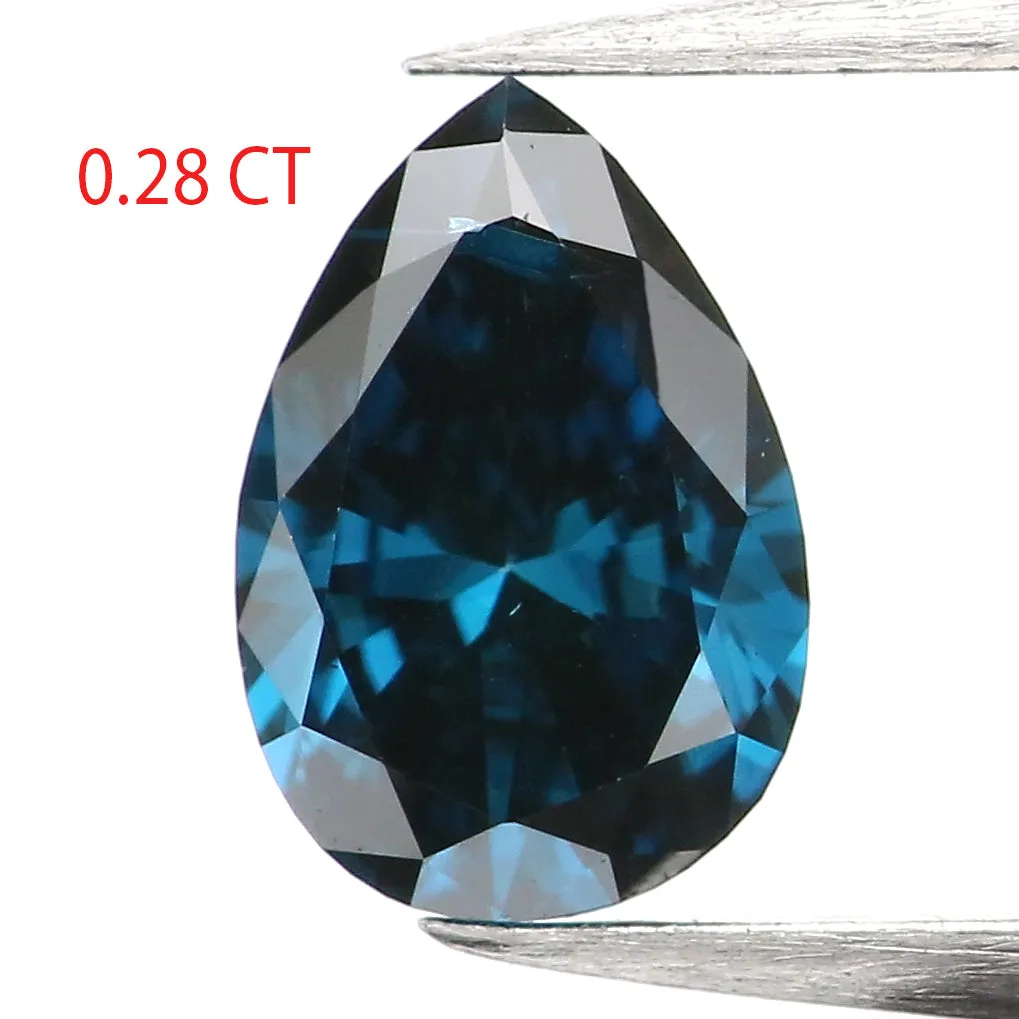 0.28 Ct Natural Loose Diamond, Pear Diamond, Blue Diamond, Polished Diamond, Rose Cut Diamond, Rustic Diamond, Antique Diamond L