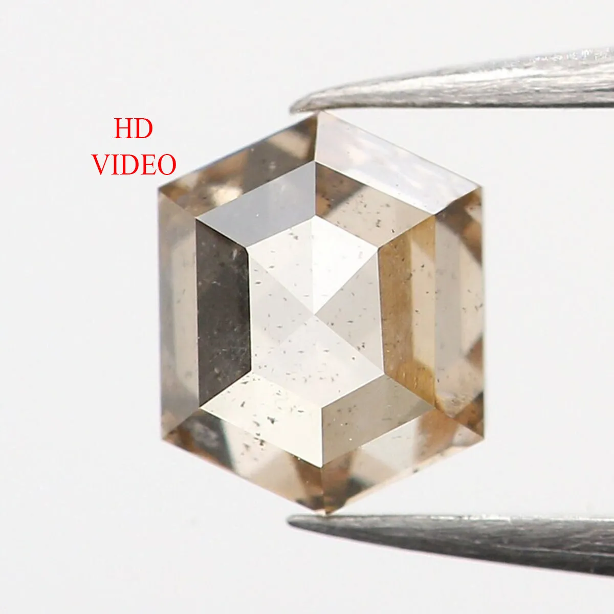 0.34 Ct Natural Loose Diamond, Hexagon Diamond, Brown Diamond, Polished Diamond, Rustic Diamond, Rose Cut Diamond, KR2322