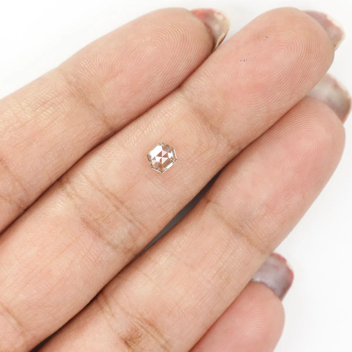 0.34 Ct Natural Loose Diamond, Hexagon Diamond, Brown Diamond, Polished Diamond, Rustic Diamond, Rose Cut Diamond, KR2322