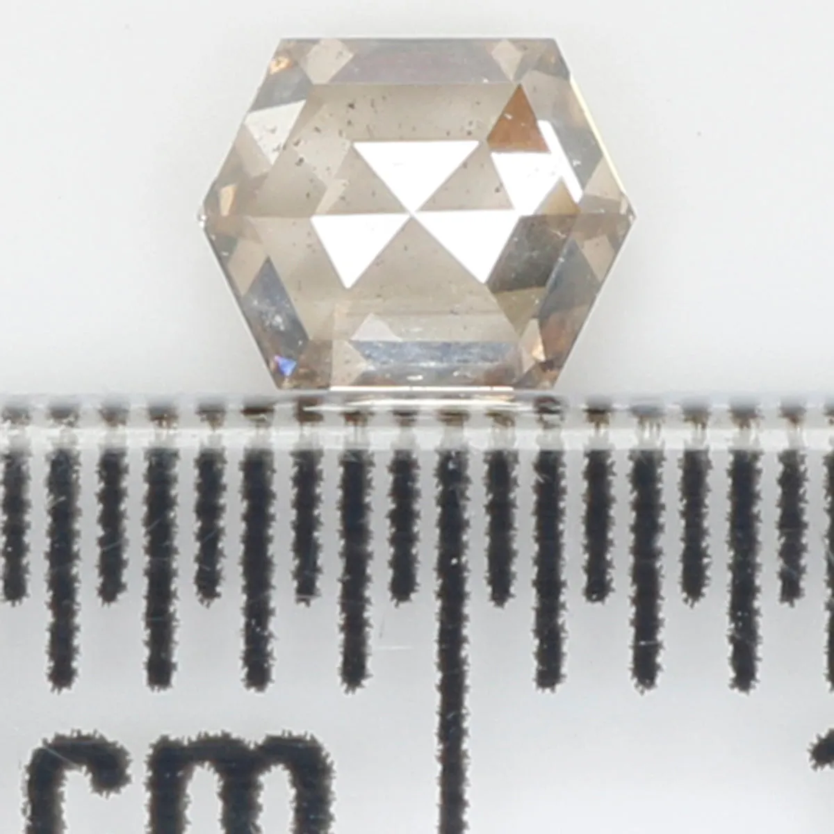 0.34 Ct Natural Loose Diamond, Hexagon Diamond, Brown Diamond, Polished Diamond, Rustic Diamond, Rose Cut Diamond, KR2322