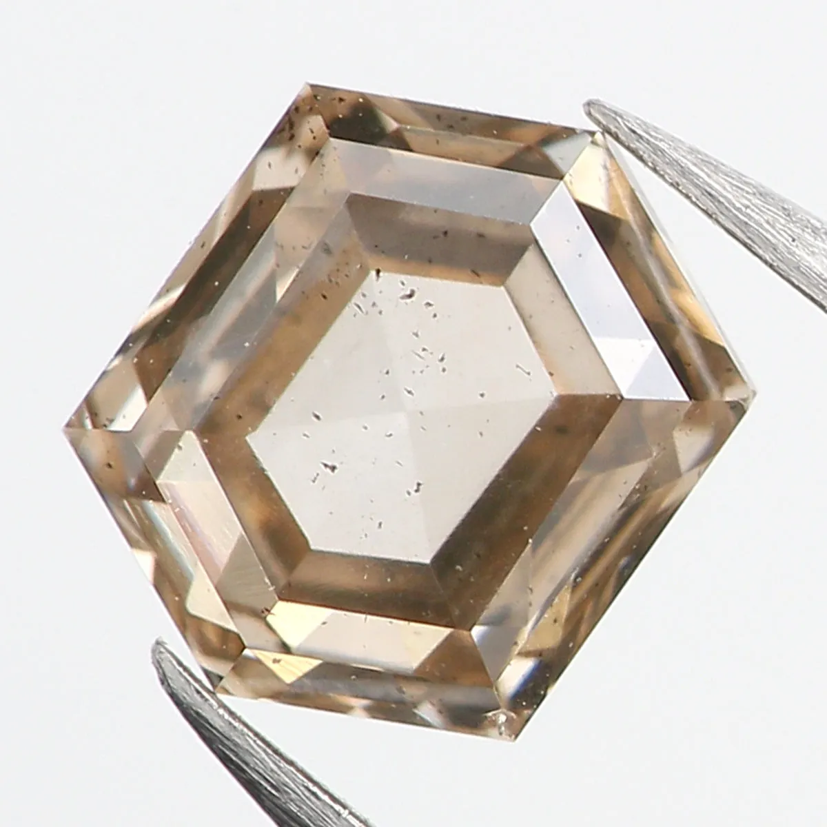 0.34 Ct Natural Loose Diamond, Hexagon Diamond, Brown Diamond, Polished Diamond, Rustic Diamond, Rose Cut Diamond, KR2322