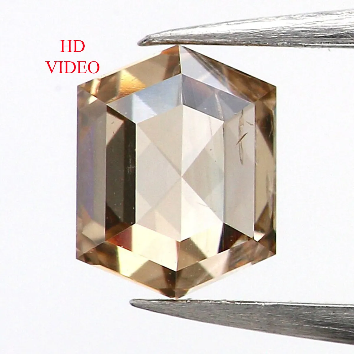 0.37 Ct Natural Loose Diamond, Hexagon Diamond, Brown Diamond, Polished Diamond, Rustic Diamond, Color Diamond, Rose Cut Diamond