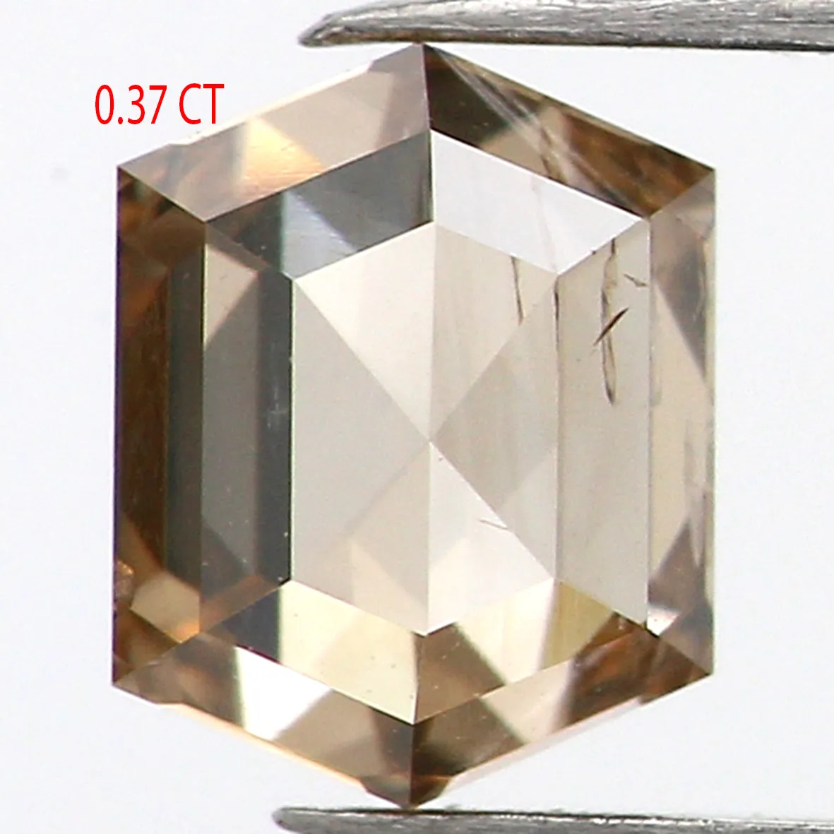 0.37 Ct Natural Loose Diamond, Hexagon Diamond, Brown Diamond, Polished Diamond, Rustic Diamond, Color Diamond, Rose Cut Diamond