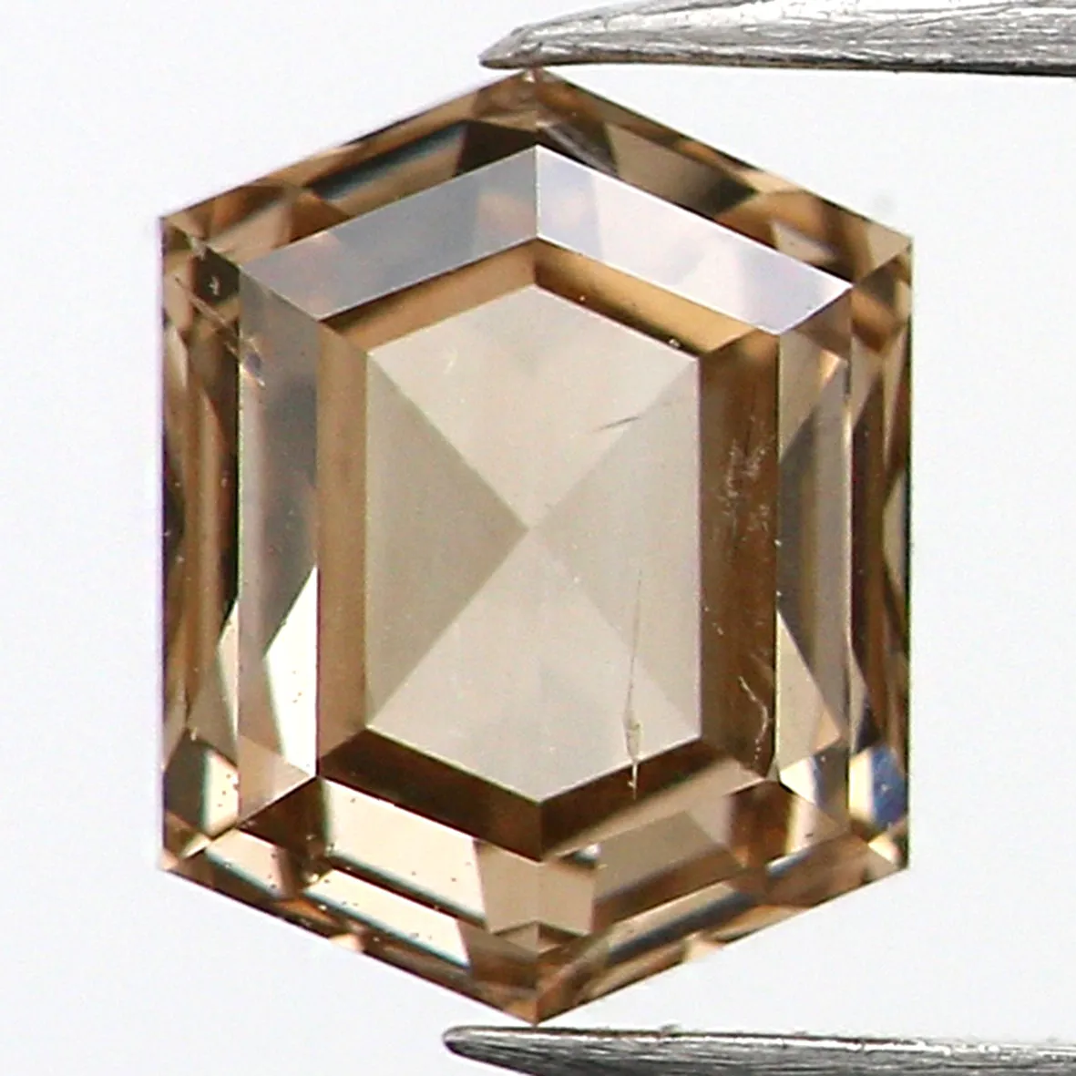 0.37 Ct Natural Loose Diamond, Hexagon Diamond, Brown Diamond, Polished Diamond, Rustic Diamond, Color Diamond, Rose Cut Diamond