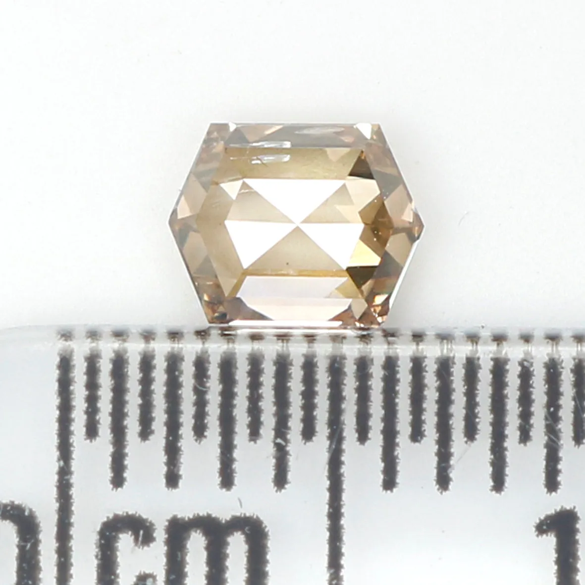 0.37 Ct Natural Loose Diamond, Hexagon Diamond, Brown Diamond, Polished Diamond, Rustic Diamond, Color Diamond, Rose Cut Diamond