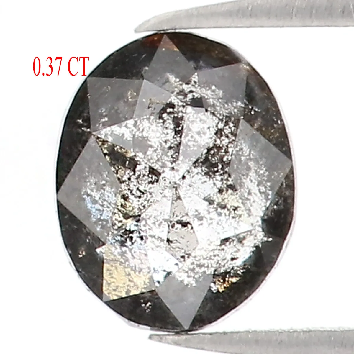 0.37 Ct Natural Loose Oval Shape Diamond Black Color Oval Cut Diamond 5.00 MM Natural Loose Salt And Pepper Oval Shape Diamond L