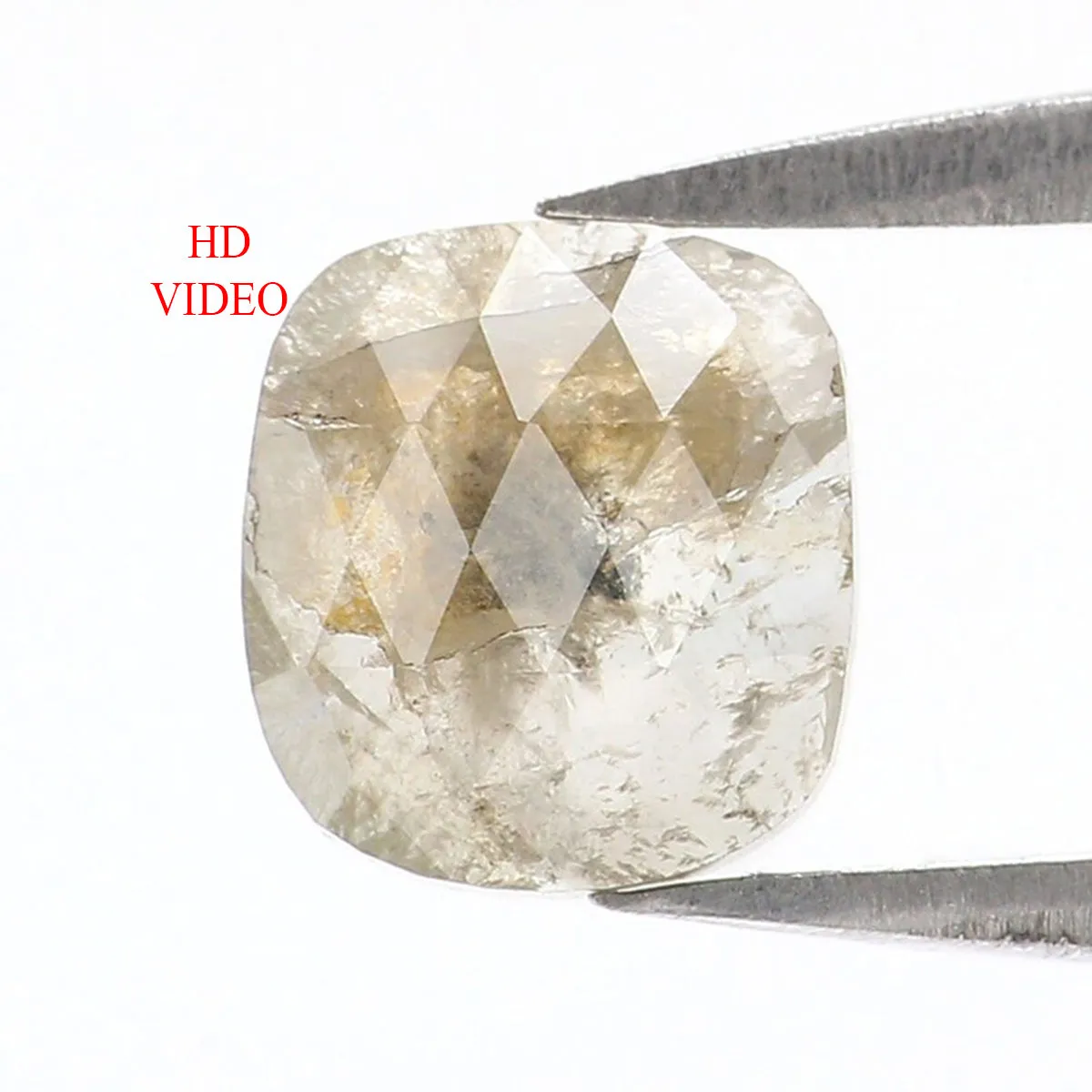 0.70 CT Natural Loose Cushion Shape Diamond Grey Color Cushion Rose Cut Diamond 6.60 MM Natural Cushion Shape Grey Color Diamond