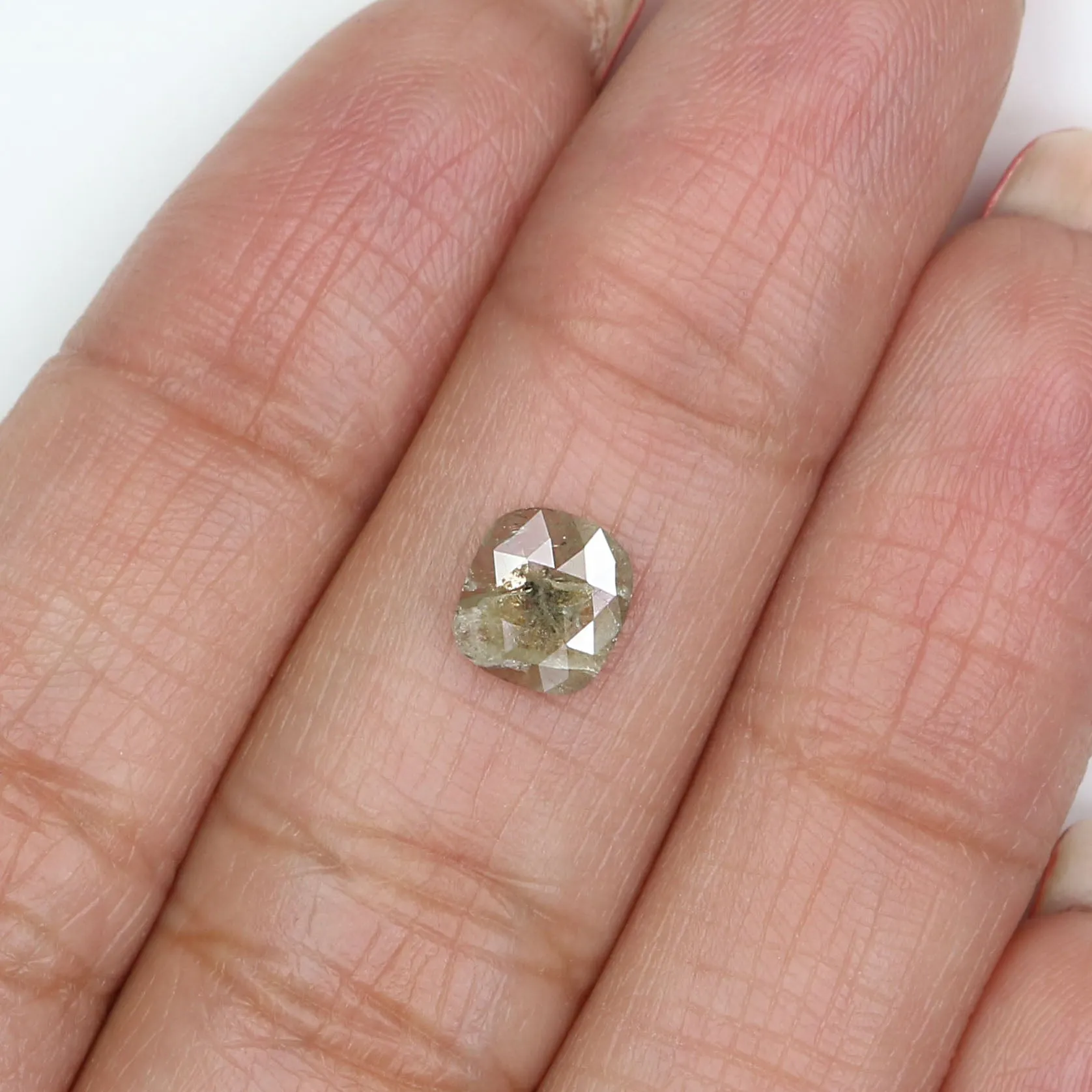 0.70 CT Natural Loose Cushion Shape Diamond Grey Color Cushion Rose Cut Diamond 6.60 MM Natural Cushion Shape Grey Color Diamond