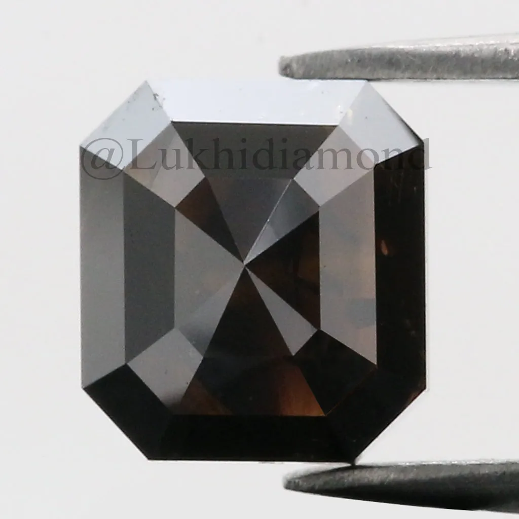 1.22 Ct IGI CERTIFIED Natural Loose Radiant Shape Diamond Fancy Black Color Radiant Cut Diamond 6.30 MM Natural Radiant Cut Diam