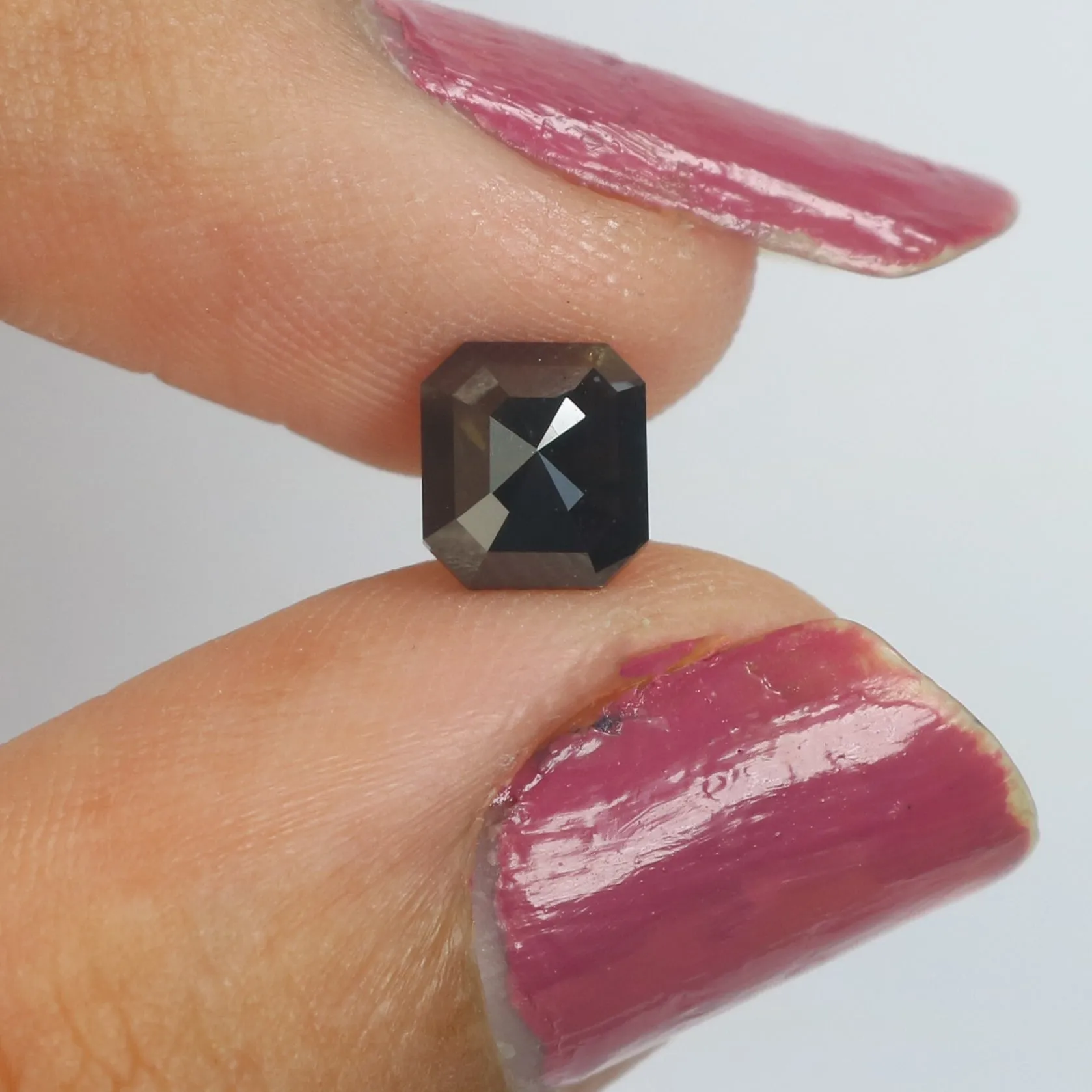 1.22 Ct IGI CERTIFIED Natural Loose Radiant Shape Diamond Fancy Black Color Radiant Cut Diamond 6.30 MM Natural Radiant Cut Diam