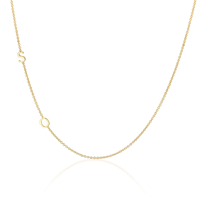 14K Gold Asymmetrical Multi Initial Necklace