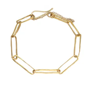 22K Gold Handmade Paperclip Chain Bracelet