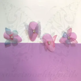 3D Butterfly Nail Art Decoration with Rhinestone