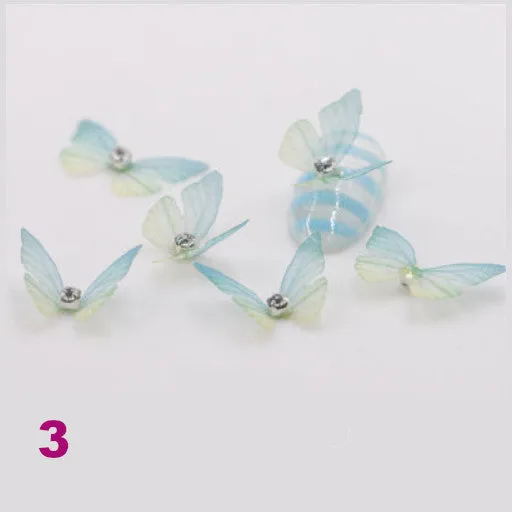 3D Butterfly Nail Art Decoration with Rhinestone