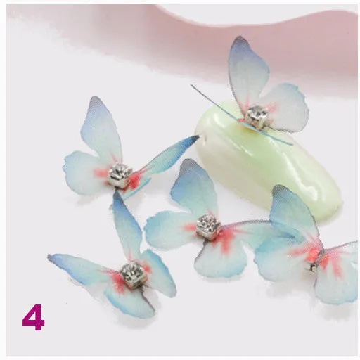 3D Butterfly Nail Art Decoration with Rhinestone