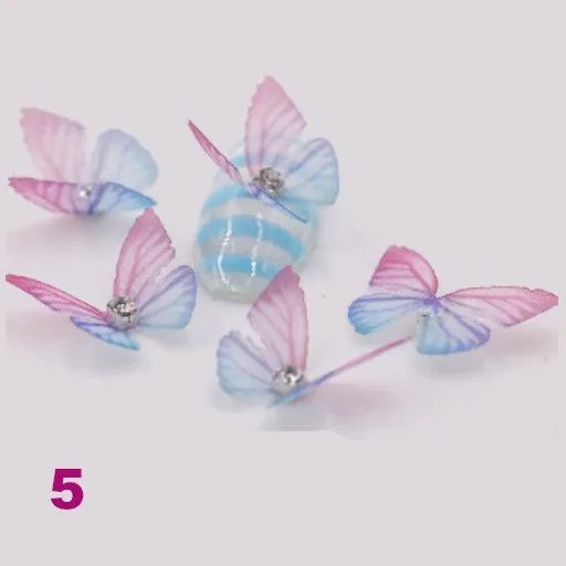 3D Butterfly Nail Art Decoration with Rhinestone