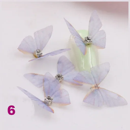 3D Butterfly Nail Art Decoration with Rhinestone