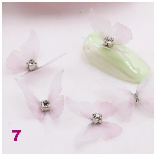 3D Butterfly Nail Art Decoration with Rhinestone