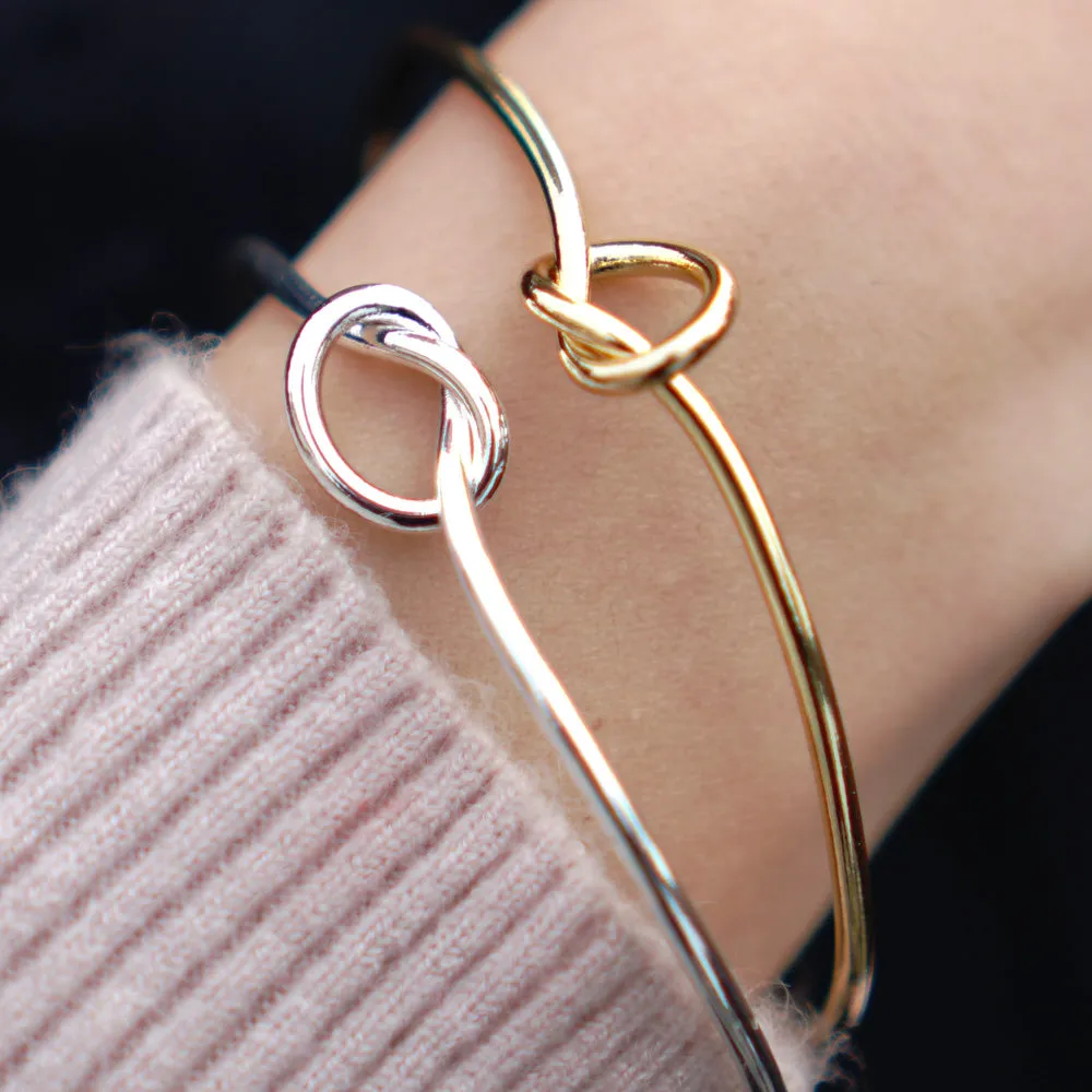 60mm Brass Adjustable bracelets tie the knot bracelet Cuff Bracelet personalized bracelets thickness 2mm plated gold 1pcs