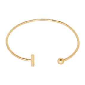 60mm Brass Adjustable open Ball and bar Bracelet Cuff Bracelet custom bracelets simple jewelry plated gold 1pcs