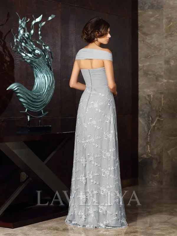 A-line Off-the-Shoulder Applique Floor-Length Chiffon Mother of the Bride Dress  #XM230002