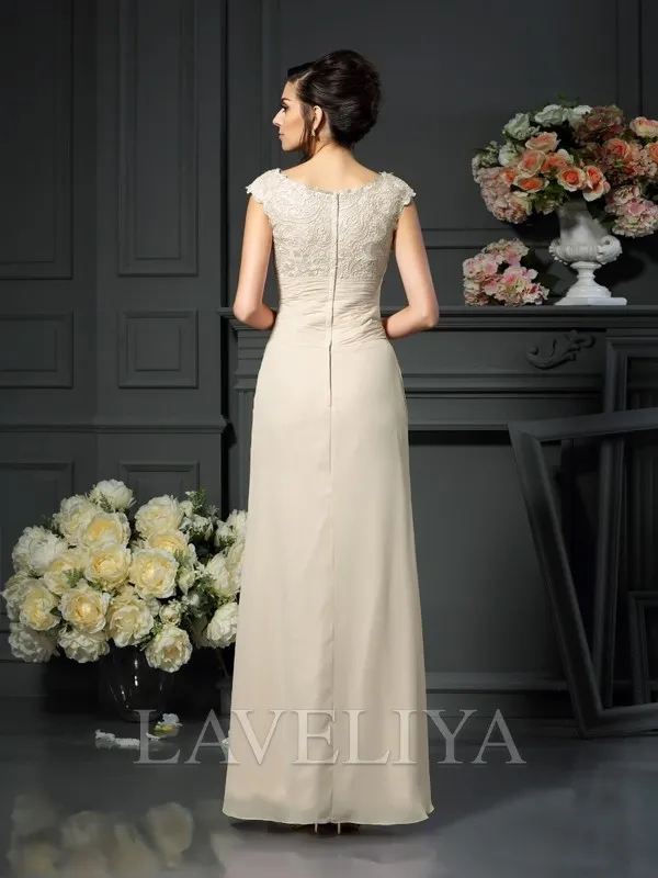 A-line Scoop Ruffles Floor-Length Chiffon Mother of the Bride Dress  #XM230004