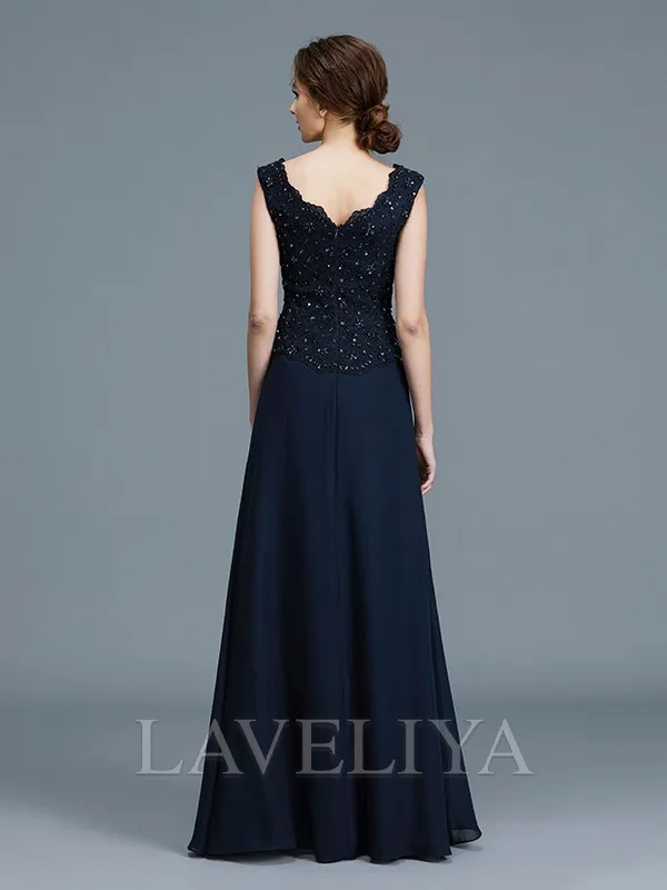 A-line V-neck Ruffles Floor-Length Chiffon Mother of the Bride Dress  #XM230114