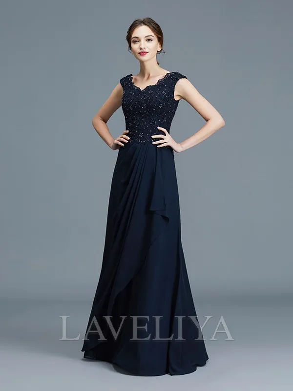 A-line V-neck Ruffles Floor-Length Chiffon Mother of the Bride Dress  #XM230114