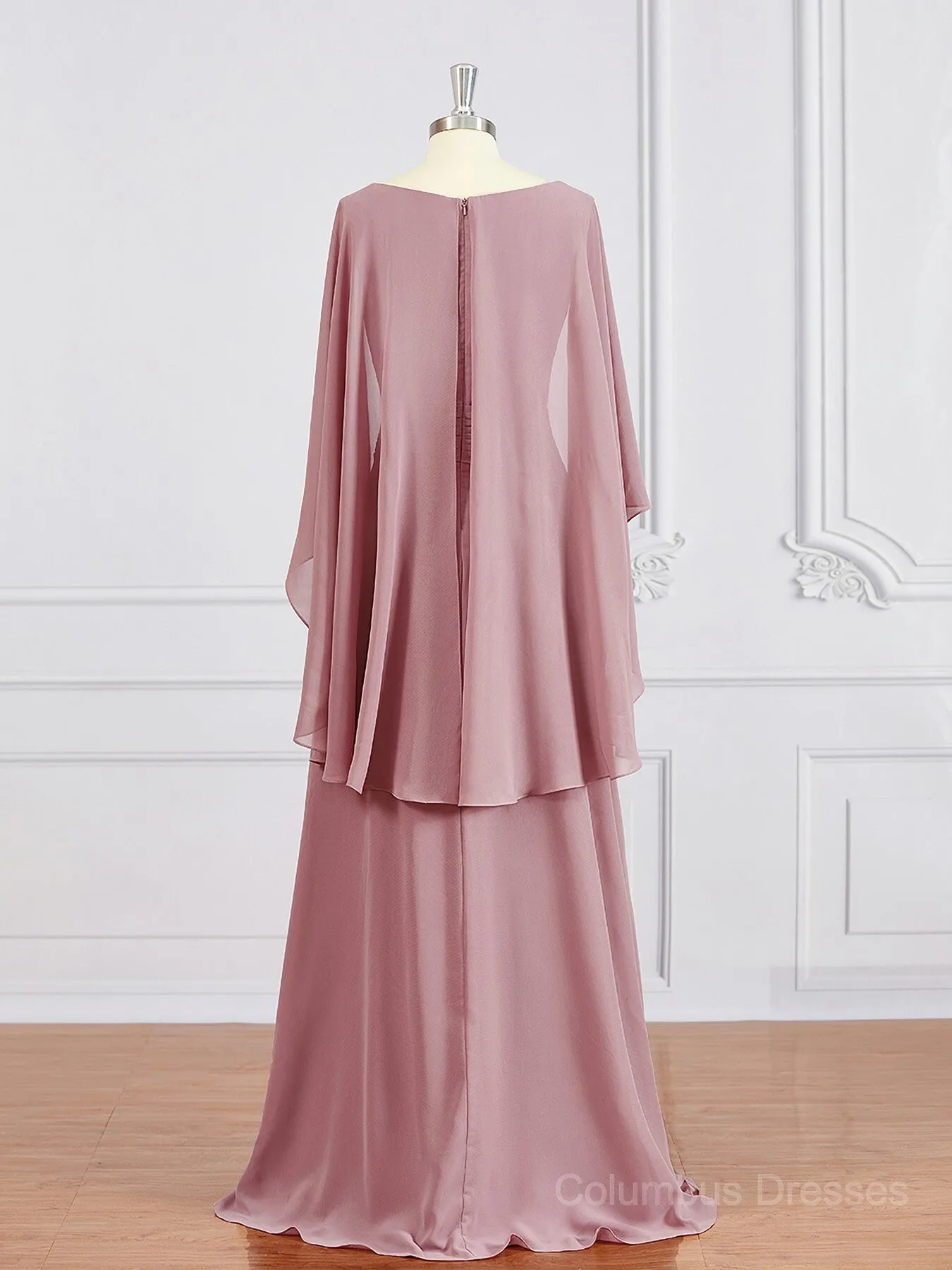 A-Line/Princess V-neck Floor-Length Chiffon Mother of the Bride Dresses