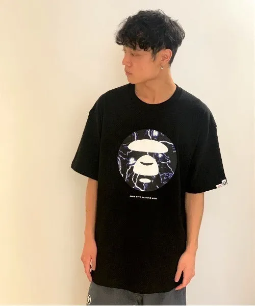 AAPE TEE BLACK TEE LIGHTNING