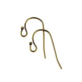 Antique Bronze Ball End Ear Wire (50 pcs)