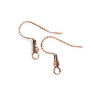 Antique Copper Ball & Coil Earwire (50 pcs)