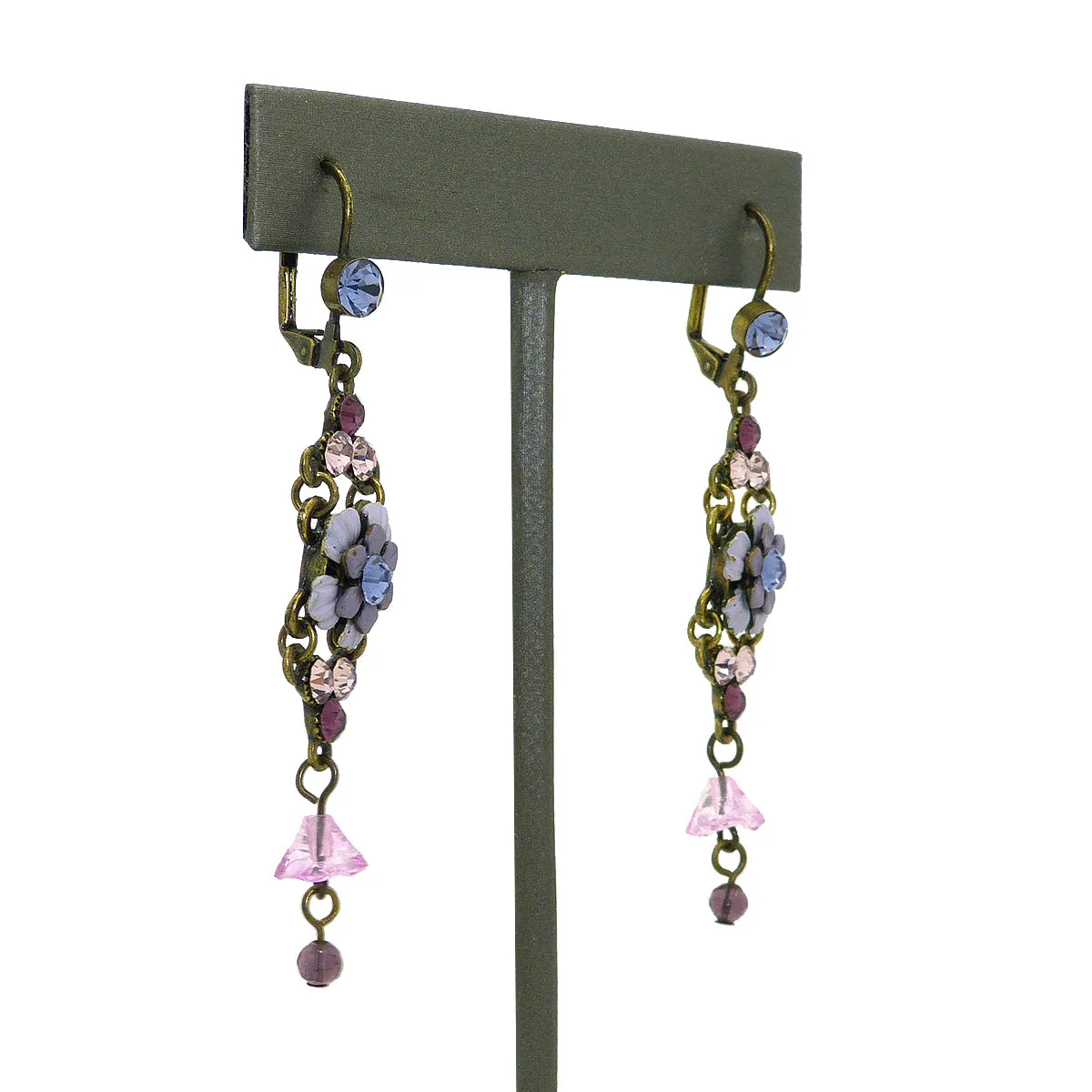 Artisan Purple made with Swarovski Crystal Dangle Earrings Dangle Earrings Handcrafted