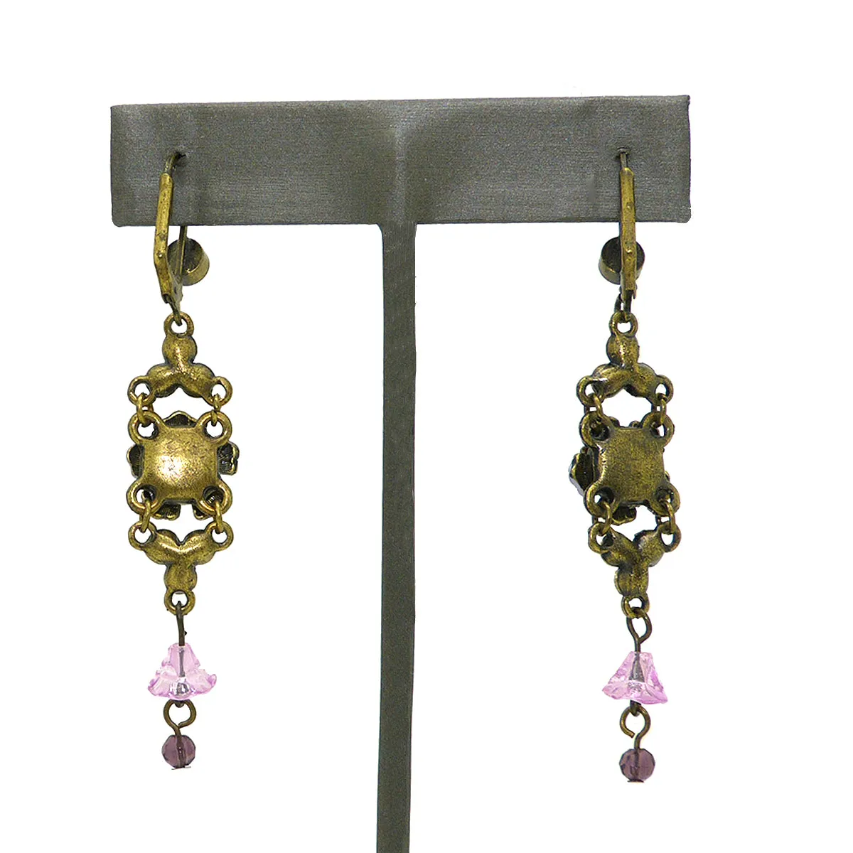 Artisan Purple made with Swarovski Crystal Dangle Earrings Dangle Earrings Handcrafted