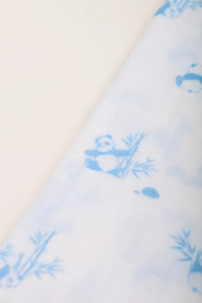 Bamboo Swaddle - Blue Bamboo Pandas