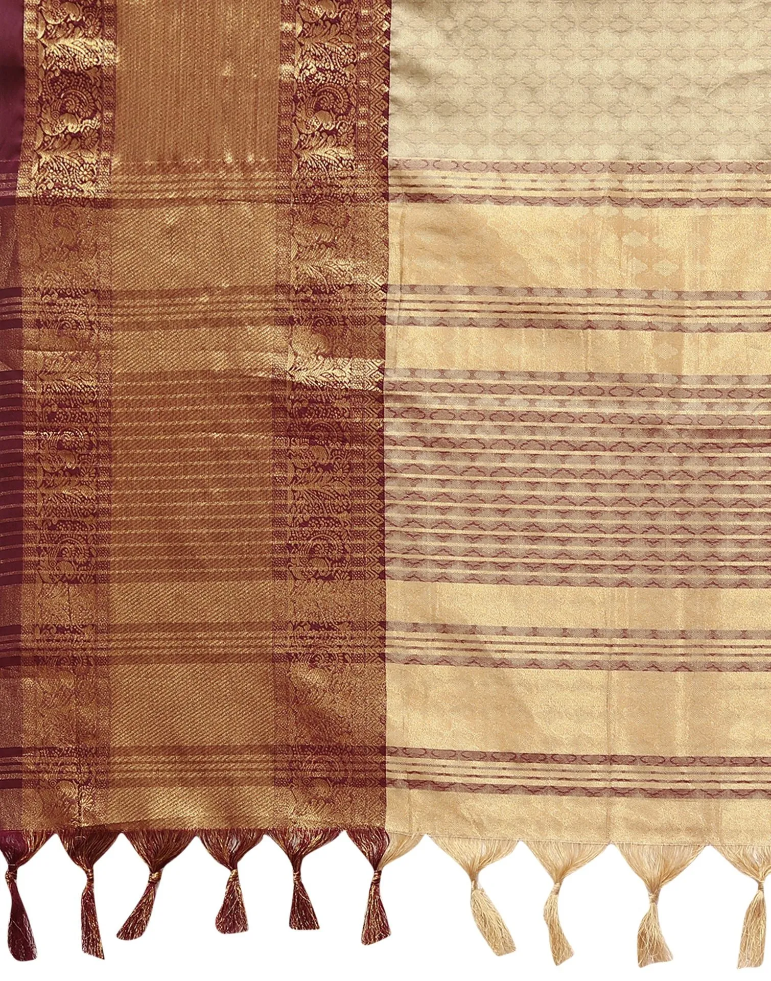 Beige Cotton Saree