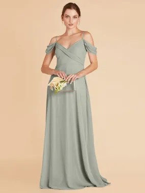 Bridesmaid Dress A-Line Floor-Length Chiffon Prom Dress Free Customization