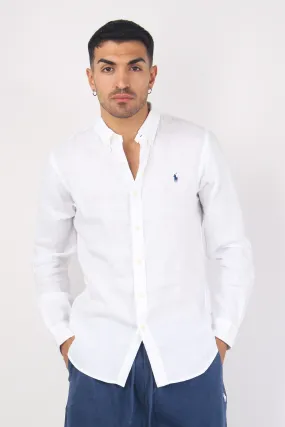 Camicia Lino Slim Fit White