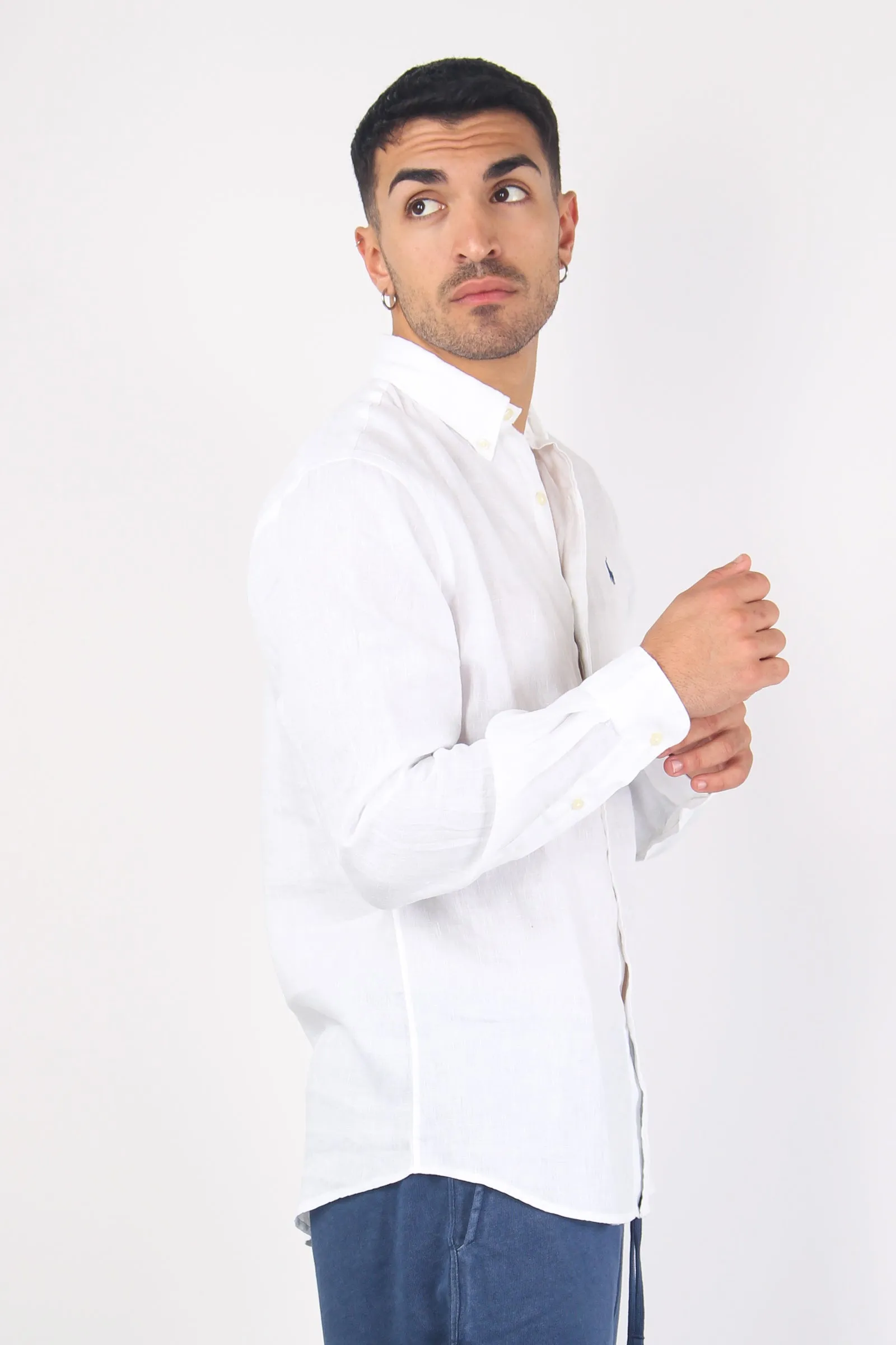 Camicia Lino Slim Fit White