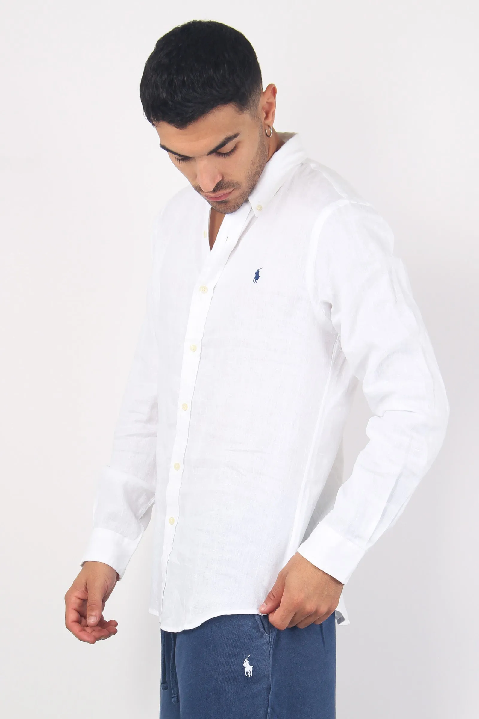 Camicia Lino Slim Fit White