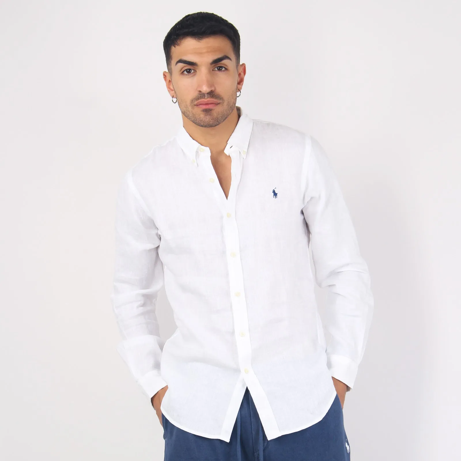 Camicia Lino Slim Fit White