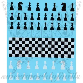 Chess Nail Art Chess Board Water Decals