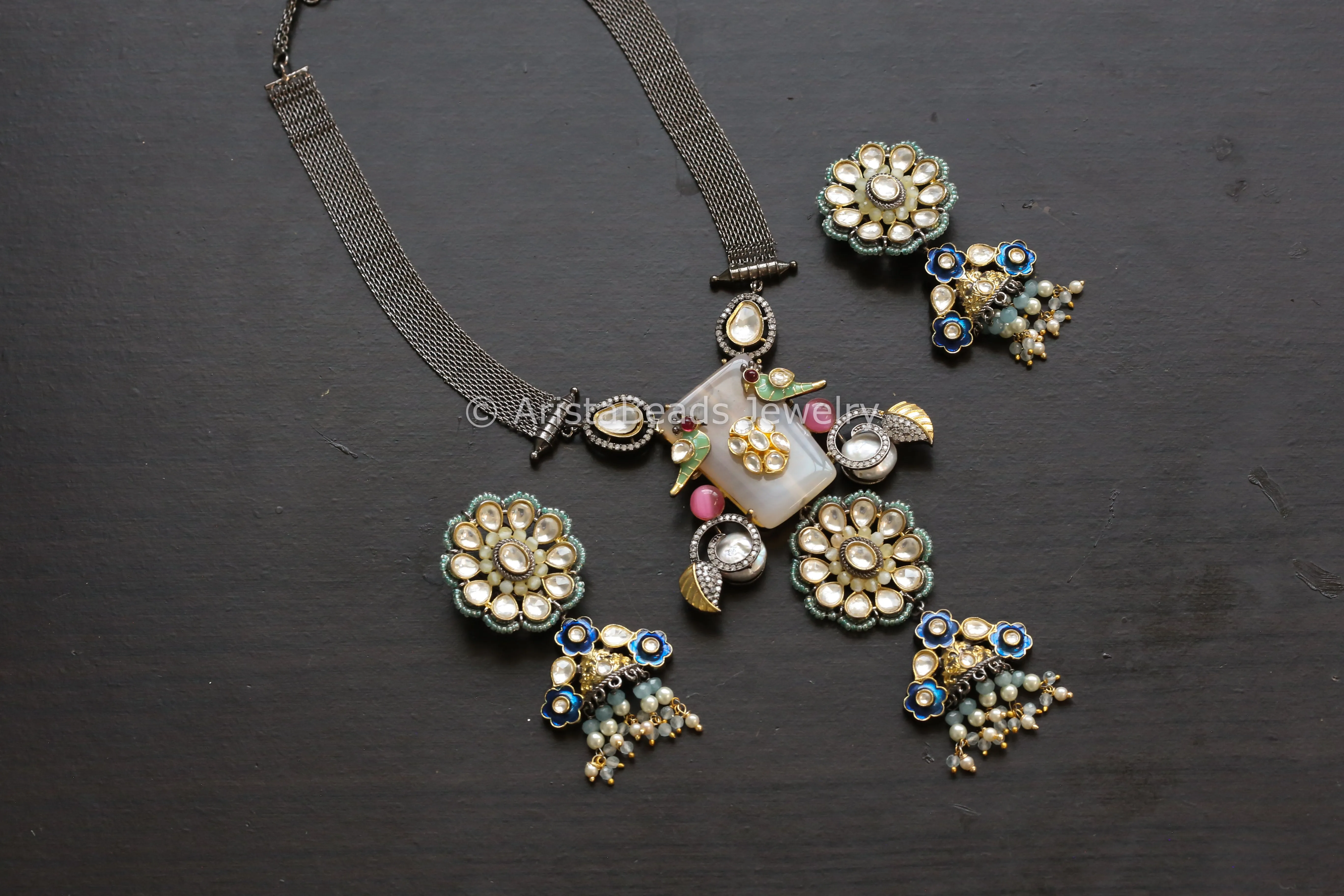 Contemporary Baroque Pearl & Kundan Fusion Sets