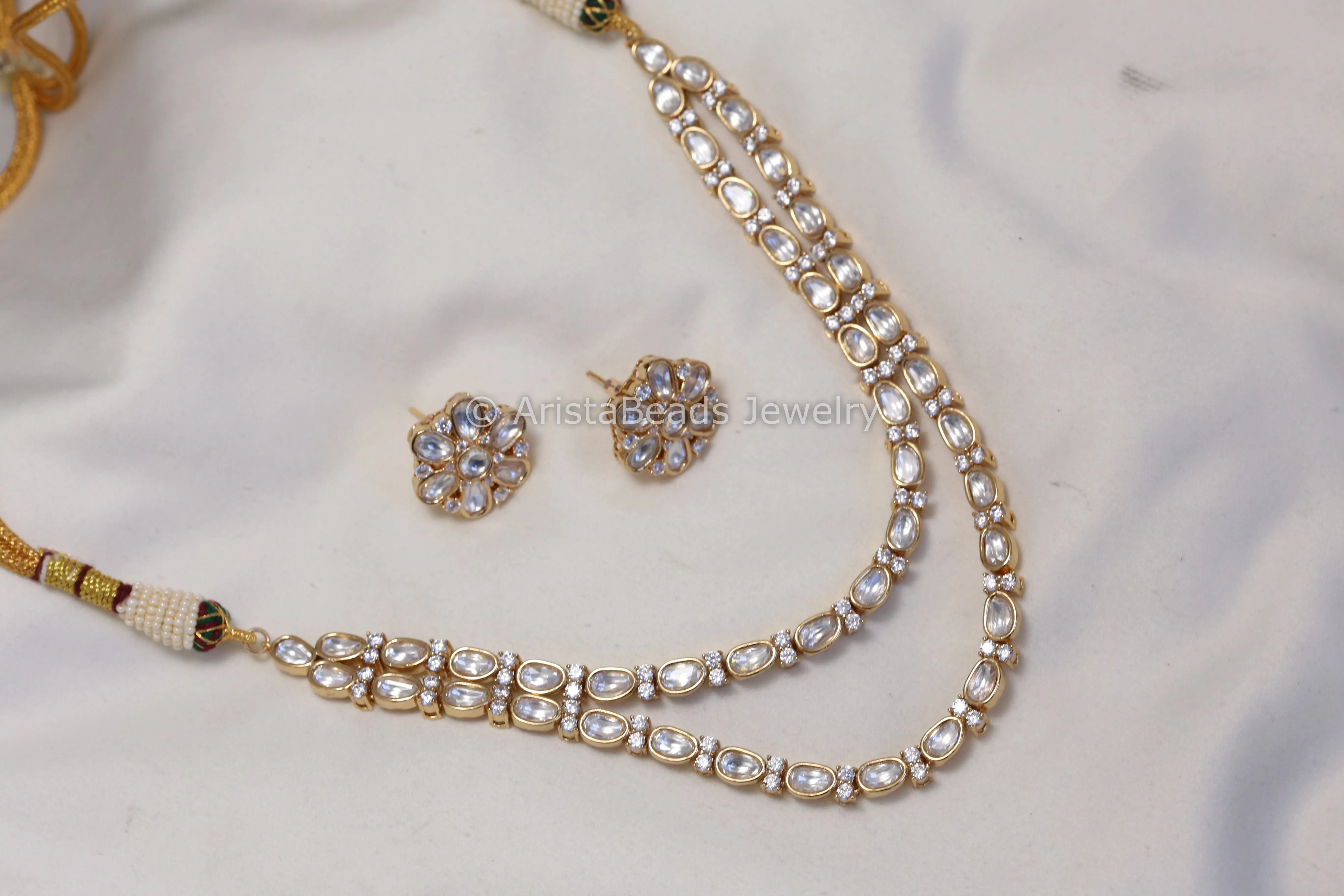 Dainty Kundan Polki Necklace Set