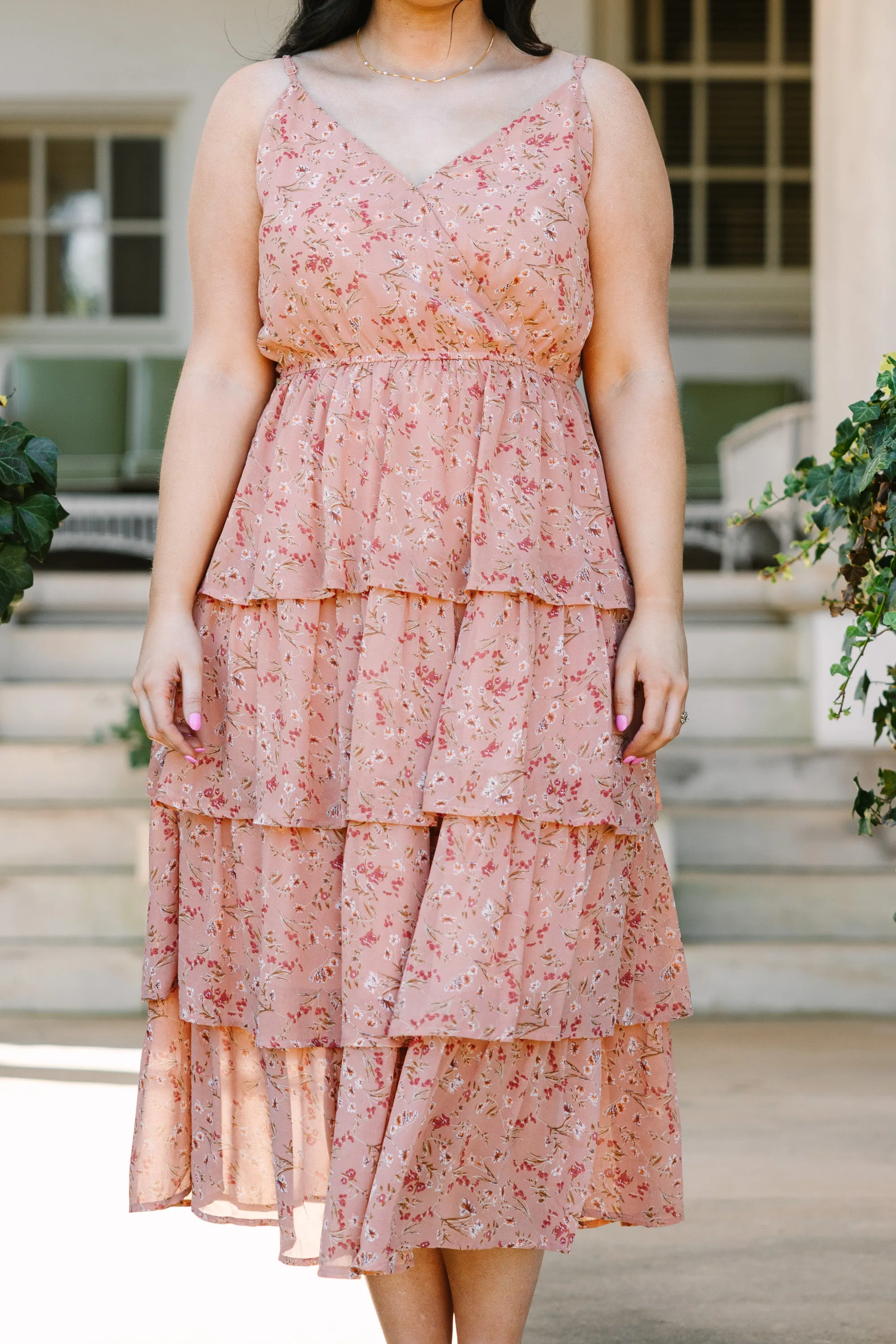 Days Together Midi Dress, Peach