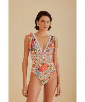 FarmRio Bloom Garden One Piece Swimsuit