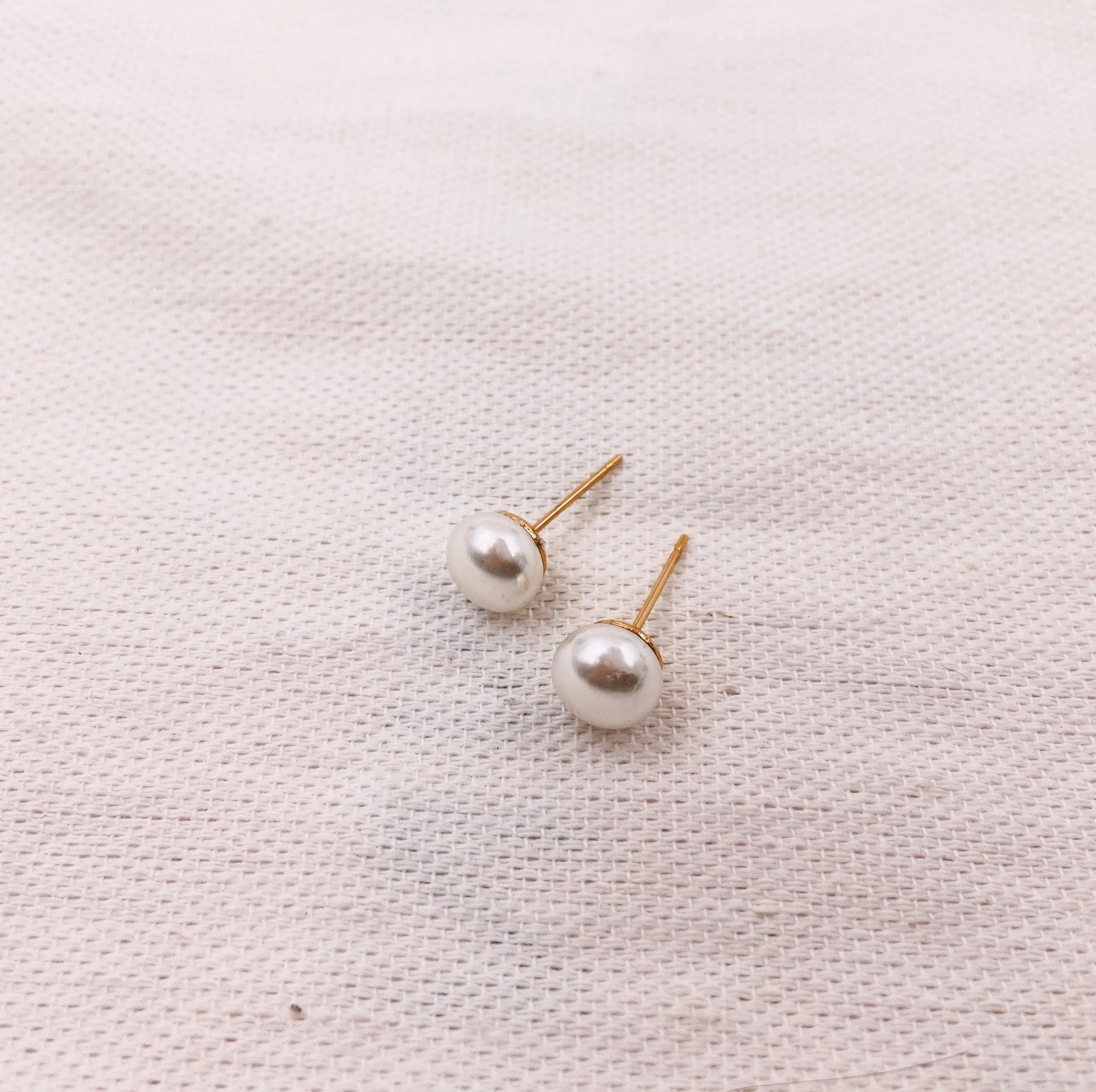 Faux Pearl Stud Earrings