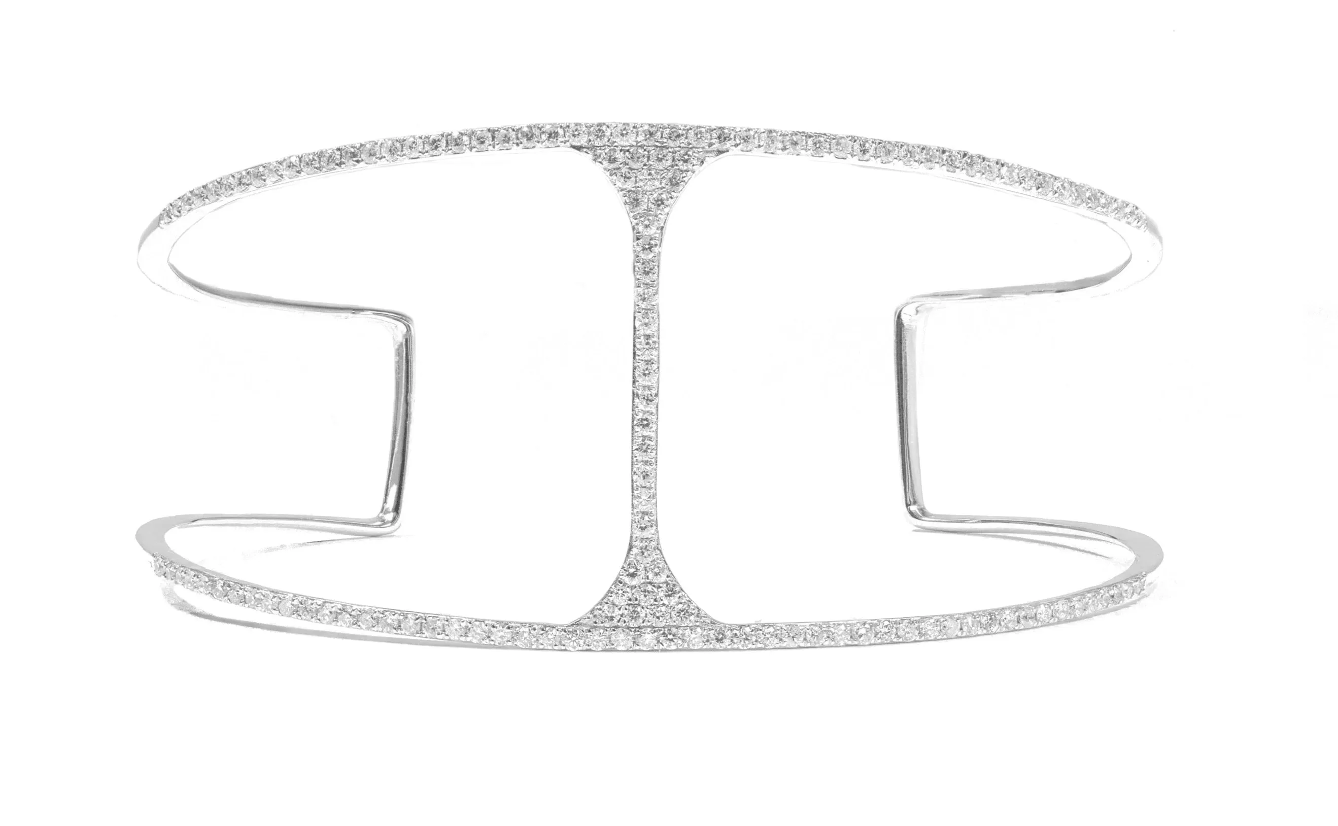 Fiora Diamond Cuff Bracelet in 14K White Gold