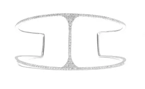 Fiora Diamond Cuff Bracelet in 14K White Gold