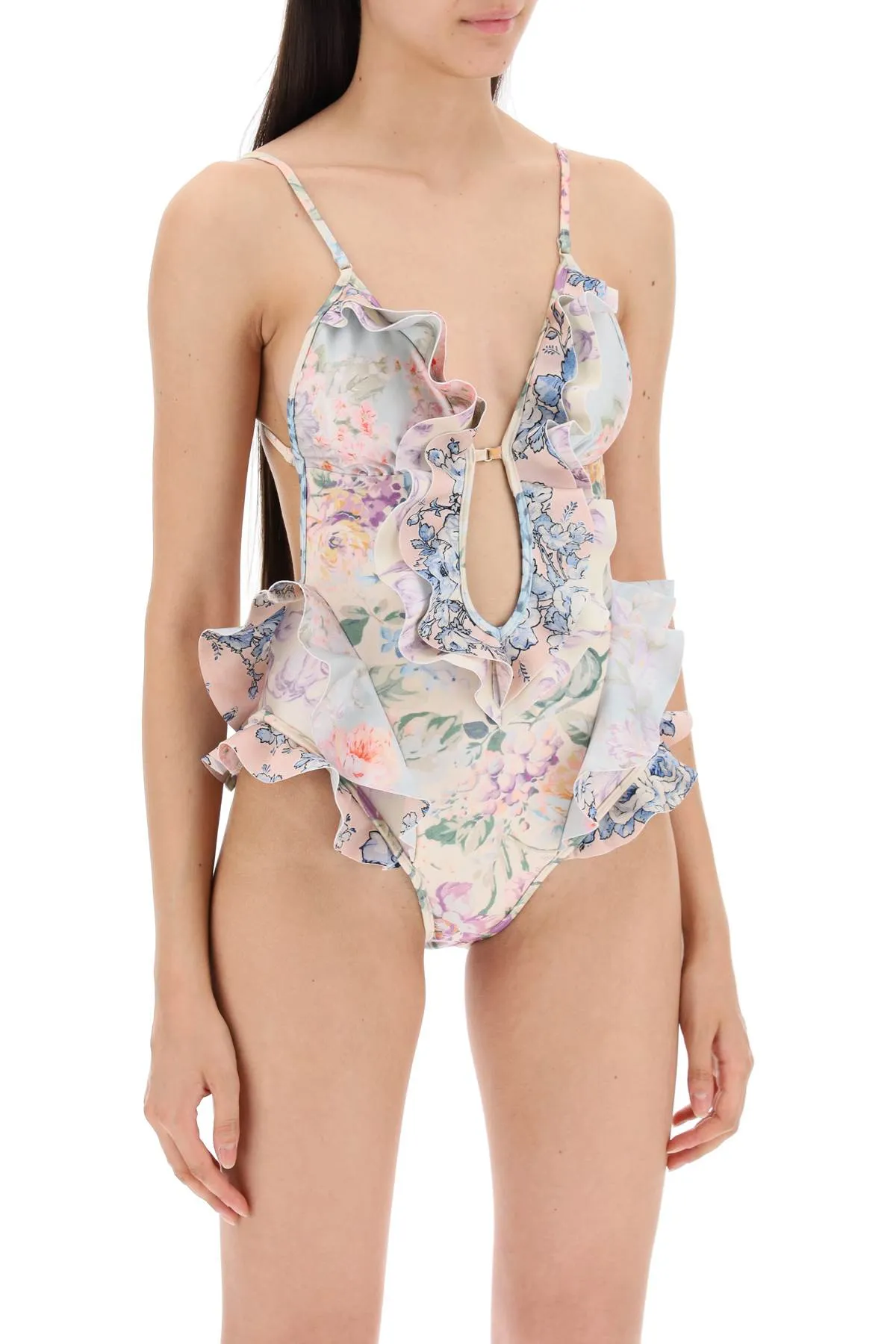 FLORAL PRINT ONE-PIECE SWIMSUIT